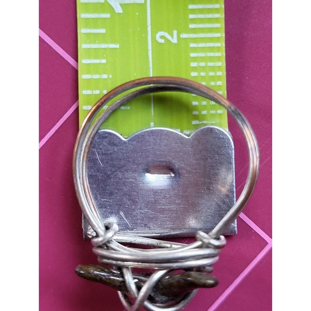 Wire Wrapped Ocean Shark Tooth Ring Handmade Dainty Beach Ring